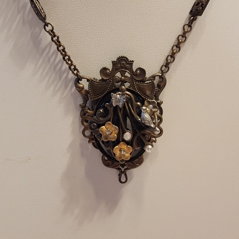 Sweet Romance Steam Punk Multi Media Necklace - Picture 6 of 6